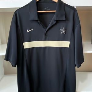 Nike Dri Fit Vanderbilt Polo Shirt Men’s 2XL Black/Tan